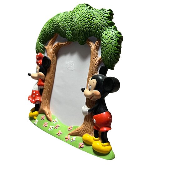 Disney Picture Frame Mickey & Minnie‎ Mouse Holds 3X5 Photo Resin Tree - Picture 2 of 5